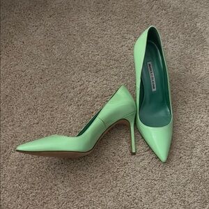 Manolo Blahnik Neon Green Pumps